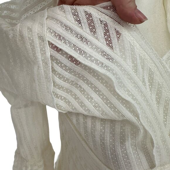 IRO Gwen A Line Bell Sleeves Flared Skirt V Neckline Mini Dress US‎ Size 4 FR 36 - Picture 6 of 11